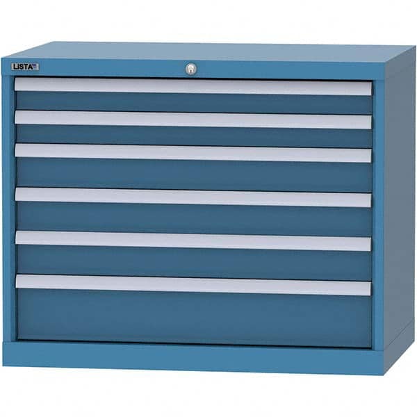 LISTA - 6 Drawer, 84 Compartment Bright Blue Steel Modular Storage Cabinet - Eagle Tool & Supply