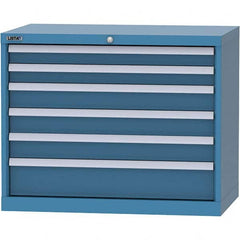 LISTA - 6 Drawer, 84 Compartment Bright Blue Steel Modular Storage Cabinet - Eagle Tool & Supply