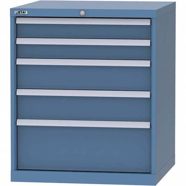 LISTA - 5 Drawer, 45 Compartment Bright Blue Steel Modular Storage Cabinet - Eagle Tool & Supply
