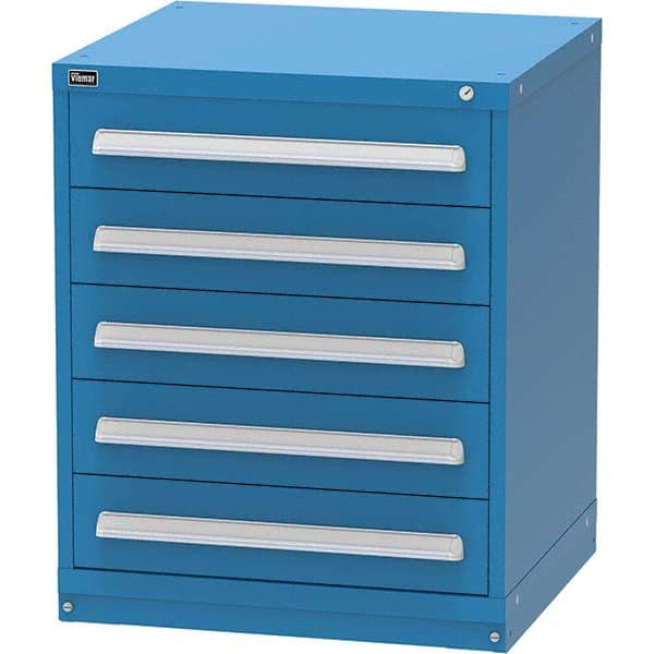 Vidmar - 5 Drawer Bright Blue Steel Modular Storage Cabinet - Eagle Tool & Supply
