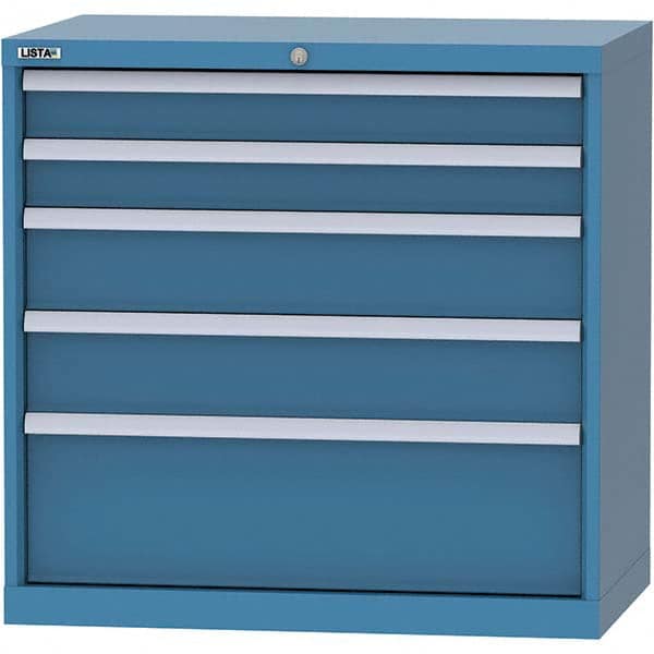 LISTA - 5 Drawer, 84 Compartment Bright Blue Steel Modular Storage Cabinet - Eagle Tool & Supply