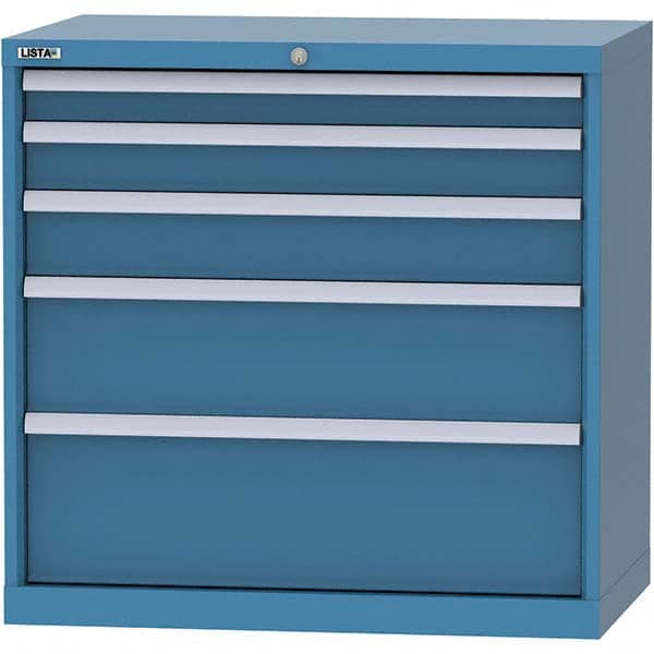LISTA - 5 Drawer, 84 Compartment Bright Blue Steel Modular Storage Cabinet - Eagle Tool & Supply