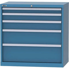 LISTA - 5 Drawer, 84 Compartment Bright Blue Steel Modular Storage Cabinet - Eagle Tool & Supply