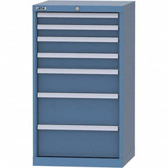 LISTA - 7 Drawer, 84 Compartment Bright Blue Steel Modular Storage Cabinet - Eagle Tool & Supply