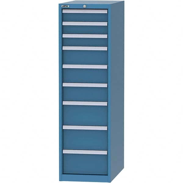 LISTA - 9 Drawer, 45 Compartment Bright Blue Steel Modular Storage Cabinet - Eagle Tool & Supply