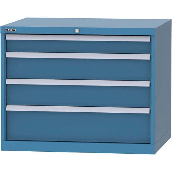 LISTA - 4 Drawer, 84 Compartment Bright Blue Steel Modular Storage Cabinet - Eagle Tool & Supply