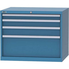 LISTA - 4 Drawer, 84 Compartment Bright Blue Steel Modular Storage Cabinet - Eagle Tool & Supply
