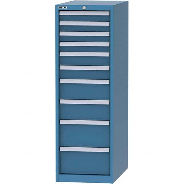 LISTA - 10 Drawer, 45 Compartment Bright Blue Steel Modular Storage Cabinet - Eagle Tool & Supply