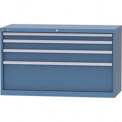 LISTA - 4 Drawer, 99 Compartment Bright Blue Steel Modular Storage Cabinet - Eagle Tool & Supply
