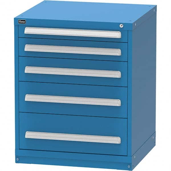 Vidmar - 5 Drawer, 344 Compartment Bright Blue Steel Modular Storage Cabinet - Eagle Tool & Supply