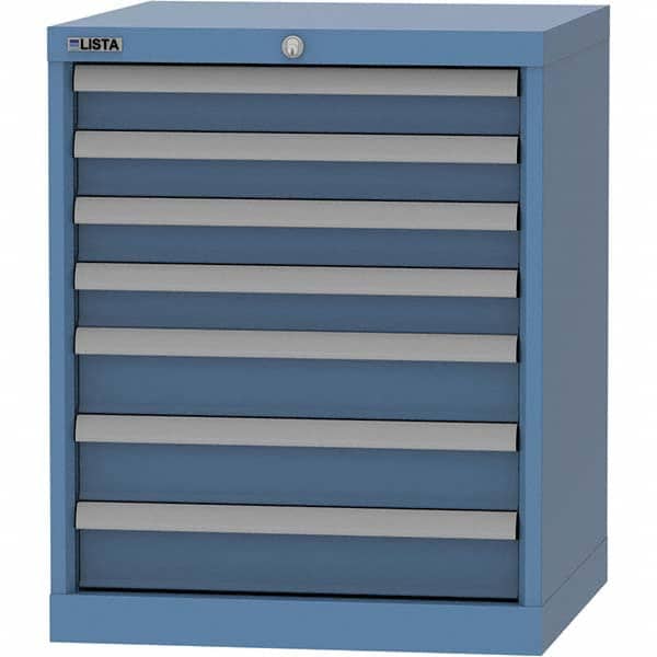 LISTA - 7 Drawer, 84 Compartment Bright Blue Steel Modular Storage Cabinet - Eagle Tool & Supply