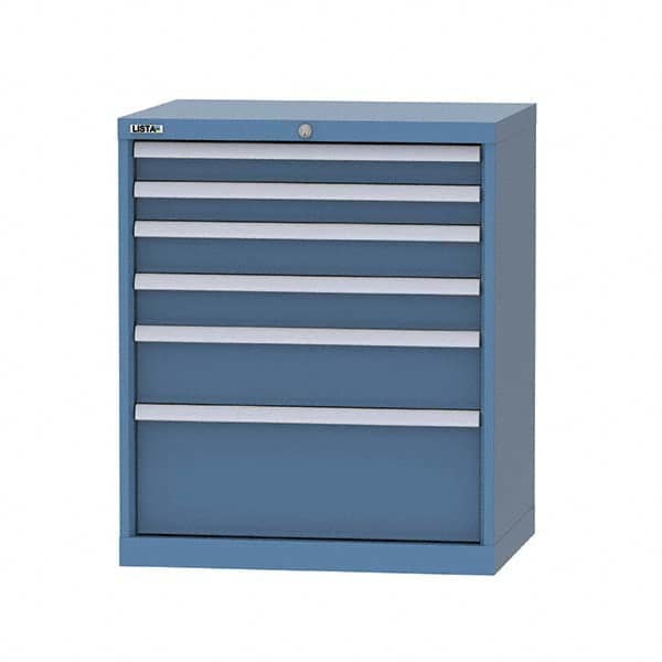 LISTA - 6 Drawer, 124 Compartment Bright Blue Steel Modular Storage Cabinet - Eagle Tool & Supply
