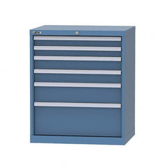 LISTA - 6 Drawer, 124 Compartment Bright Blue Steel Modular Storage Cabinet - Eagle Tool & Supply