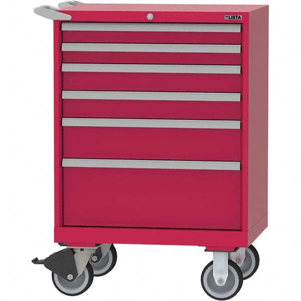 LISTA - 6 Drawer, 124 Compartment Bright Blue Steel Modular Storage Cabinet - Eagle Tool & Supply