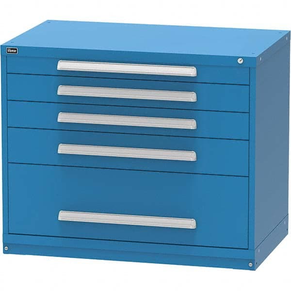 Vidmar - 5 Drawer, 344 Compartment Bright Blue Steel Modular Storage Cabinet - Eagle Tool & Supply