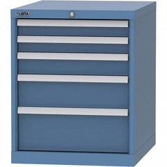 LISTA - 5 Drawer, 99 Compartment Bright Blue Steel Modular Storage Cabinet - Eagle Tool & Supply