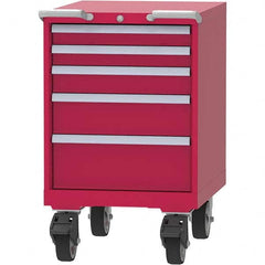 LISTA - 5 Drawer, 99 Compartment Red Steel Modular Storage Cabinet - Eagle Tool & Supply