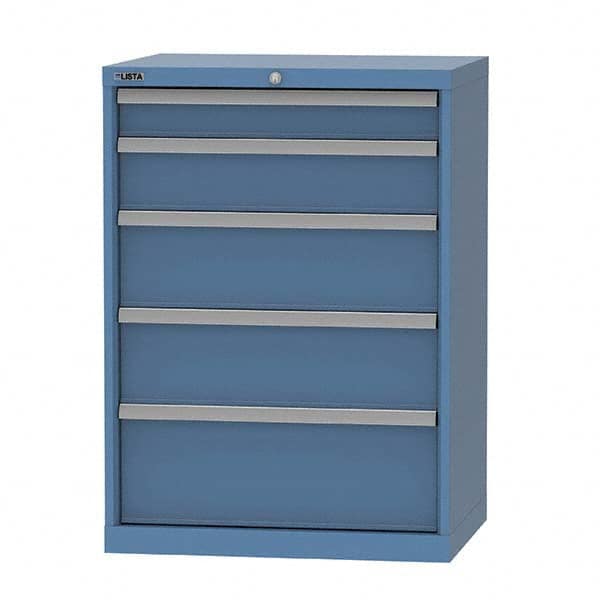 LISTA - 5 Drawer, 124 Compartment Bright Blue Steel Modular Storage Cabinet - Eagle Tool & Supply