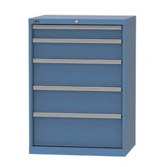 LISTA - 5 Drawer, 124 Compartment Bright Blue Steel Modular Storage Cabinet - Eagle Tool & Supply