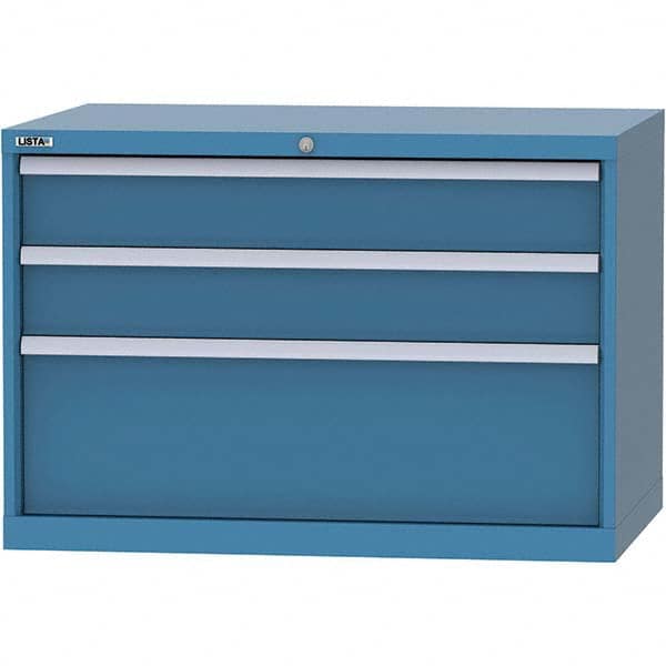 LISTA - 3 Drawer, 84 Compartment Bright Blue Steel Modular Storage Cabinet - Eagle Tool & Supply