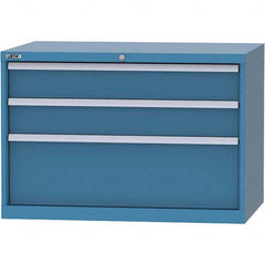 LISTA - 3 Drawer, 84 Compartment Bright Blue Steel Modular Storage Cabinet - Eagle Tool & Supply
