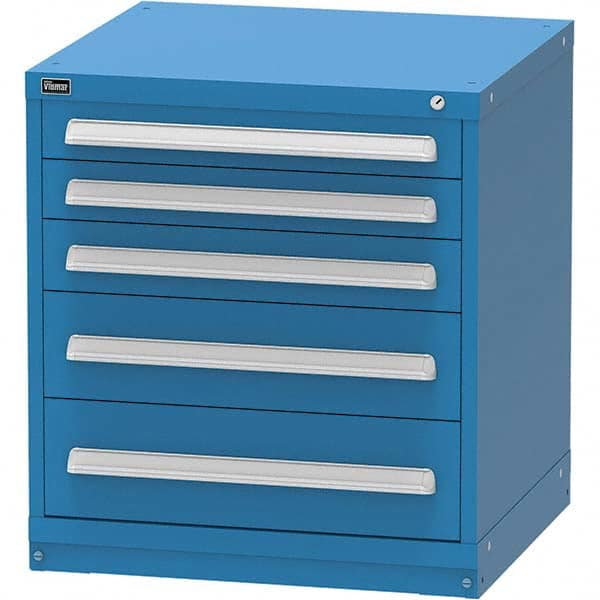 Vidmar - 5 Drawer Bright Blue Steel Modular Storage Cabinet - Eagle Tool & Supply