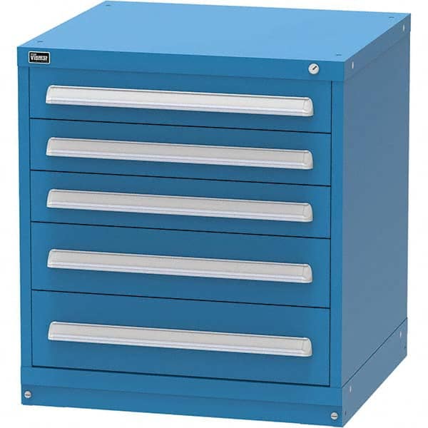 Vidmar - 5 Drawer, 344 Compartment Bright Blue Steel Modular Storage Cabinet - Eagle Tool & Supply