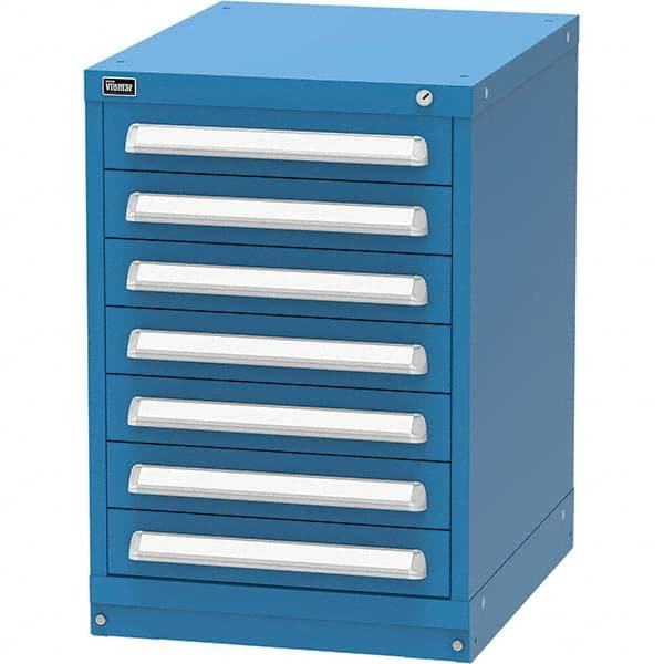 Vidmar - 7 Drawer, 45 Compartment Bright Blue Steel Modular Storage Cabinet - Eagle Tool & Supply