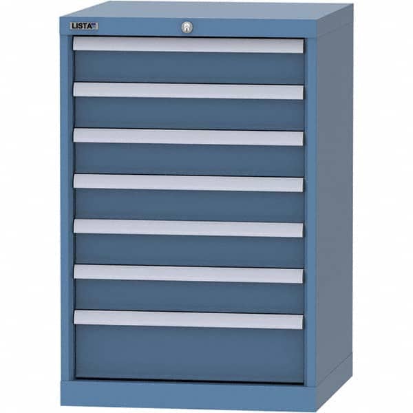 LISTA - 7 Drawer, 84 Compartment Bright Blue Steel Modular Storage Cabinet - Eagle Tool & Supply