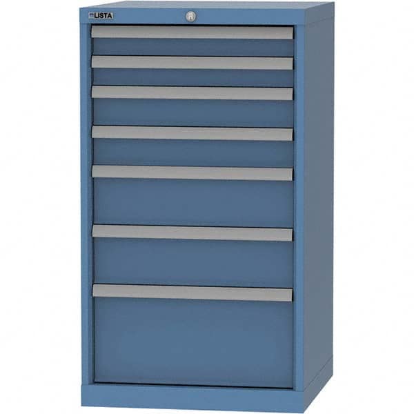 LISTA - 7 Drawer, 84 Compartment Bright Blue Steel Modular Storage Cabinet - Eagle Tool & Supply