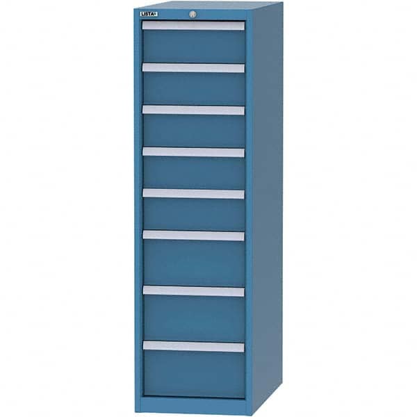 LISTA - 8 Drawer, 45 Compartment Bright Blue Steel Modular Storage Cabinet - Eagle Tool & Supply