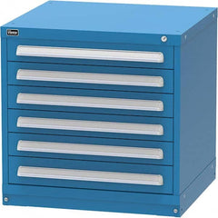 Vidmar - 6 Drawer Bright Blue Steel Modular Storage Cabinet - Eagle Tool & Supply