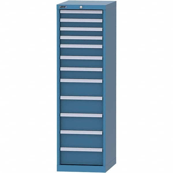 LISTA - 12 Drawer, 45 Compartment Bright Blue Steel Modular Storage Cabinet - Eagle Tool & Supply