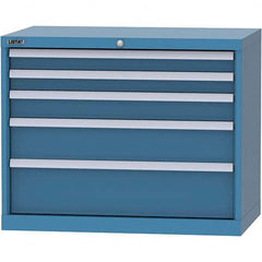 LISTA - 5 Drawer, 84 Compartment Bright Blue Steel Modular Storage Cabinet - Eagle Tool & Supply