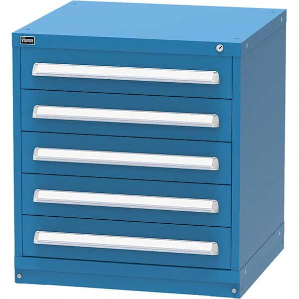 Vidmar - 5 Drawer Bright Blue Steel Modular Storage Cabinet - Eagle Tool & Supply