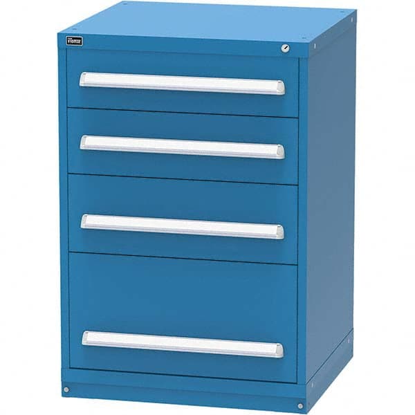 Vidmar - 4 Drawer Bright Blue Steel Modular Storage Cabinet - Eagle Tool & Supply