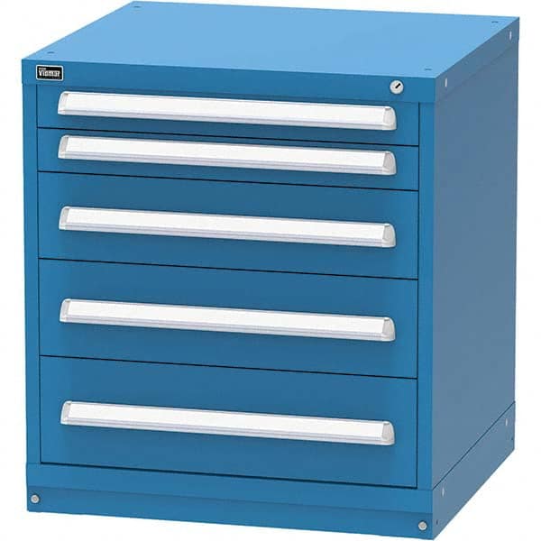 Vidmar - 5 Drawer, 124 Compartment Bright Blue Steel Modular Storage Cabinet - Eagle Tool & Supply