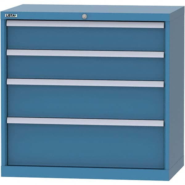 LISTA - 4 Drawer, 84 Compartment Bright Blue Steel Modular Storage Cabinet - Eagle Tool & Supply