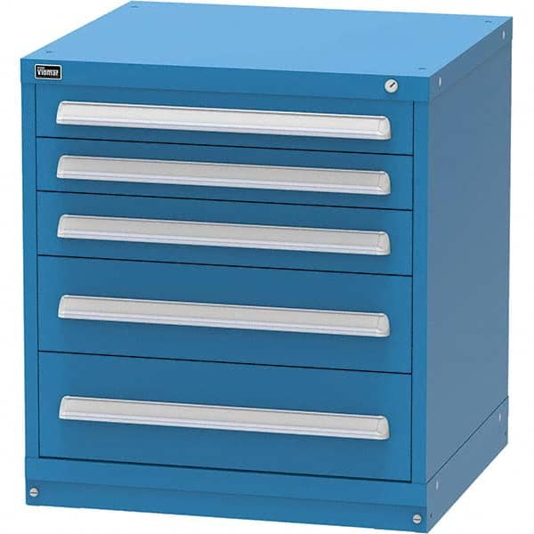 Vidmar - 5 Drawer Bright Blue Steel Modular Storage Cabinet - Eagle Tool & Supply