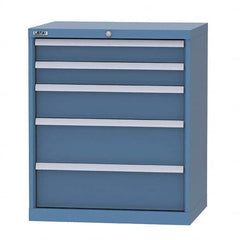 LISTA - 5 Drawer, 124 Compartment Bright Blue Steel Modular Storage Cabinet - Eagle Tool & Supply