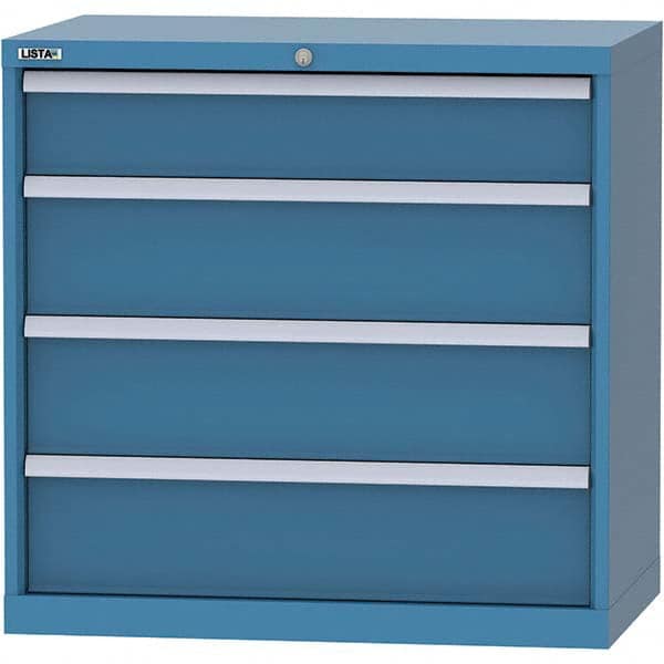 LISTA - 4 Drawer, 84 Compartment Bright Blue Steel Modular Storage Cabinet - Eagle Tool & Supply