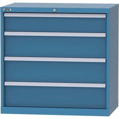 LISTA - 4 Drawer, 84 Compartment Bright Blue Steel Modular Storage Cabinet - Eagle Tool & Supply