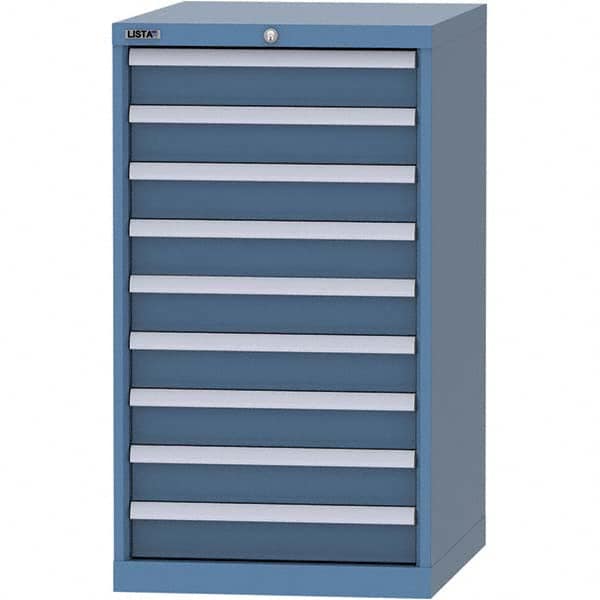 LISTA - 9 Drawer, 99 Compartment Bright Blue Steel Modular Storage Cabinet - Eagle Tool & Supply