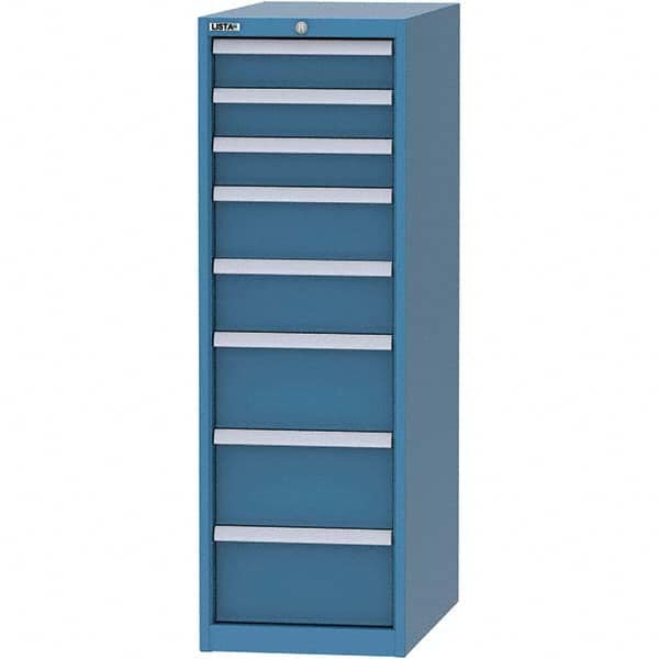 LISTA - 8 Drawer, 45 Compartment Bright Blue Steel Modular Storage Cabinet - Eagle Tool & Supply