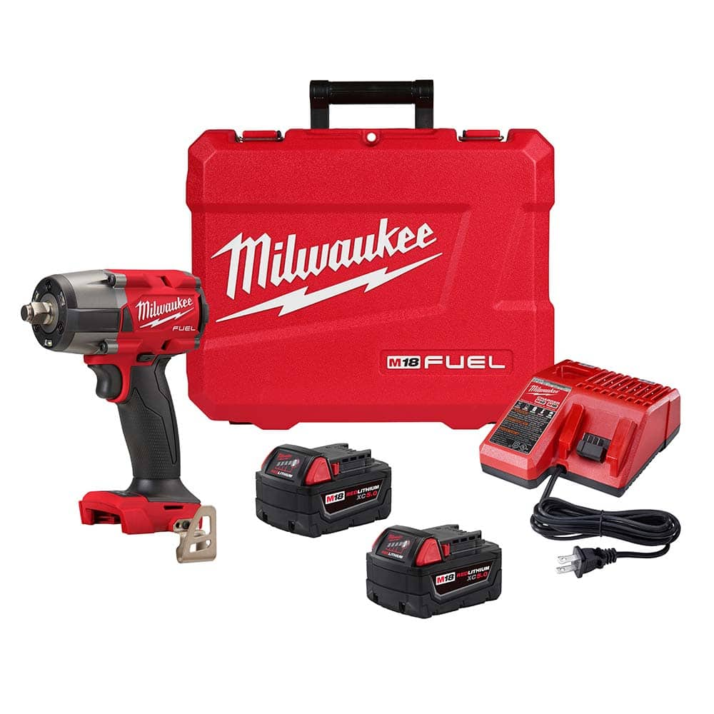 Milwaukee Tool - Cordless Impact Wrenches & Ratchets Voltage: 18.00 Drive Size (Inch): 1/2 - Eagle Tool & Supply