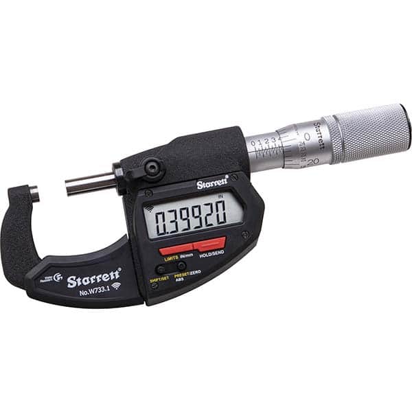 Starrett - Electronic Outside Micrometers Minimum Measurement (Decimal Inch): 0 Minimum Measurement (mm): 0 - Eagle Tool & Supply