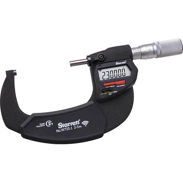 Starrett - Electronic Outside Micrometers Minimum Measurement (Decimal Inch): 2 Minimum Measurement (mm): 50 - Eagle Tool & Supply