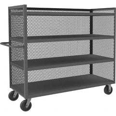 Durham - 3,000 Lb Capacity 4-Shelf 3-Sided Mesh Truck - Eagle Tool & Supply