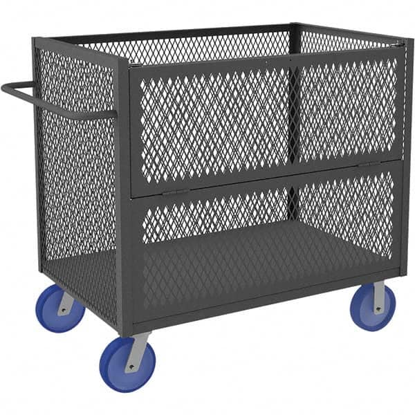 Durham - 3,600 Lb Capacity 1-Shelf 3-Sided Mesh Truck - Eagle Tool & Supply