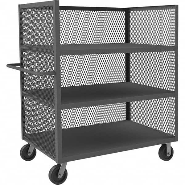 Durham - 3,000 Lb Capacity 3-Shelf 3-Sided Mesh Truck - Eagle Tool & Supply